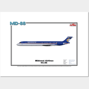 McDonnell Douglas MD-88 - Midwest Airlines (Art Print) Posters and Art